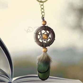 Chain Leather Handmade Holder Key Trinket Bohemian Beads Keychain Weave Pendant Car Accessory Leather Synthetic Bag