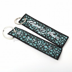 Spotted Brand Logo Merrow Border Woven Hotel Key Keychain For Collections