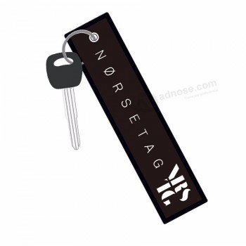personalized embroidered key tag with logo