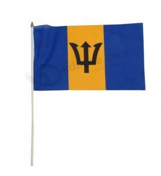 bandera ondeando mano de poliéster barbados