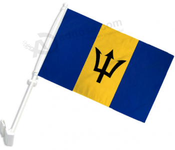 Postes de plástico poliéster banderas de Barbados para la ventana del coche