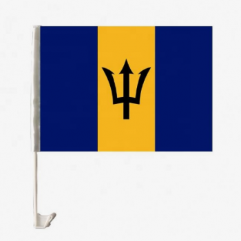 Double sided polyester Barbados national car flag