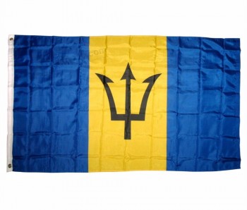 90 * 150cm 바베이도스 국가 기치 100 % 년 폴리 에스테 깃발