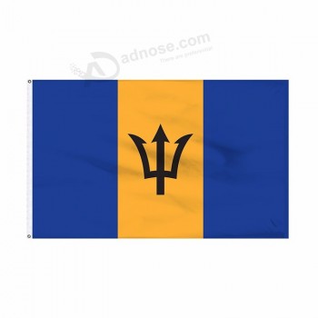 sublimatie op maat gemaakte 3 X 5ft polyester barbados nationale vlag