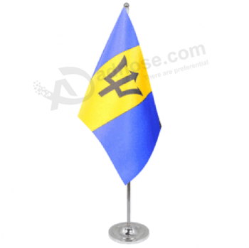 bandera de mesa de barbados con base de metal / bandera de escritorio de barbados con soporte