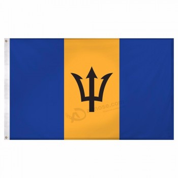 Digital Printing Polyester Fabric Country Barbados Flag
