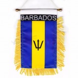 Tassel edge decorative hanging Barbados national wall pennant flag