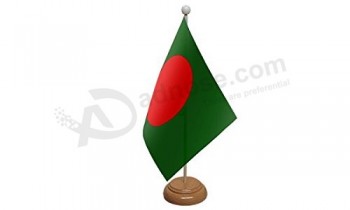 atacado personalizado bangladesh bandeira de mesa com base em madeira