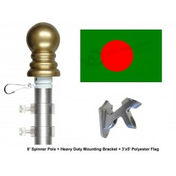 バングラデシュの旗と旗竿セット、100以上の世界および国際3'x5 '旗と旗竿から選択
