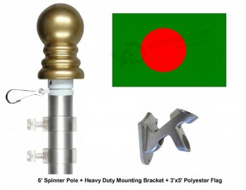 방글라데시 플래그 및 깃대 세트, 100 개 이상의 세계 및 국제 3'x5 '플래그 및 깃대 중에서 선택