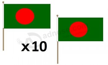 バングラデシュの旗12 '' x 18 ''ウッドスティック-バングラデシュの旗30 x 45 cm-ポール付きバナー12x18インチ
