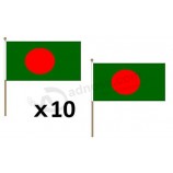 Bangladesh Flag 12'' x 18'' Wood Stick - Bangladeshi Flags 30 x 45 cm - Banner 12x18 in with Pole