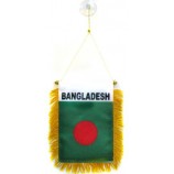Bangladesh Mini Banner 6'' x 4'' - Bangladeshi Pennant 15 x 10 cm - Mini Banners 4x6 inch Suction Cup Hanger