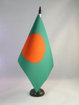 Bangladesh Table Flag 5'' x 8'' - Bangladeshi Desk Flag 21 x 14 cm - Black Plastic Stick and Base