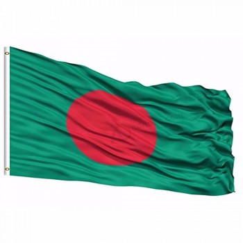 2019 방글라데시 국기 3x5 FT 90x150cm 배너 100d 폴리 에스테르 사용자 정의 플래그 금속 밧줄 고리