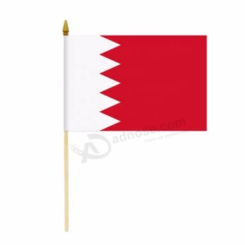 mini bahrain handheld flag with plastic pole
