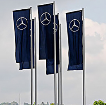 Custom Design Benz Rectangle Sign Benz Pole Banner
