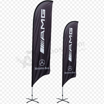 bandera de plumas de benz personalizada publicidad poliéster bandera de benz volando