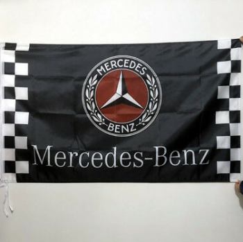 knitted polyester benz logo banner benz advertising flag
