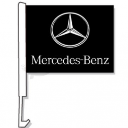 印刷されたベンツ車の旗はポリエステルベンツ車の窓の旗を編みました