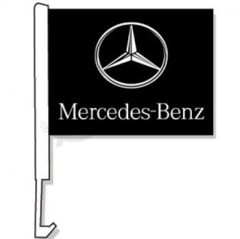 Printed Benz Car Flag Knitted Polyester Benz Car Window Flag