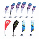 company teardrop beach flag logo printed beach feather flag