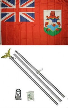 Kit de poste de aluminio con bandera de Bermudas 3x5 Juego de colores y desvanecimiento UV El mejor encabezado de lona resistente al jardín y material de poliéster resistente a la 