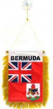 Bermuda Mini Banner 6 '' x 4 '' - Bermuda Wimpel 15 x 10 cm - Mini Banner 4 x 6 Zoll Saugnapf Kleiderbügel