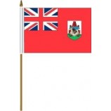 Bermuda pequeña bandera de bandera de país mini de 4 X 6 pulgadas con poste de plástico de 10 pulgadas poliéster de gran calidad