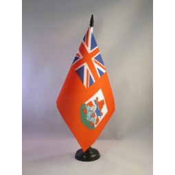 bermuda tischfahne 5 '' x 8 '' - bermudian tischfahne 21 x 14 cm - schwarzer kunststoffstab und basis