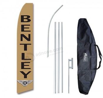 宾利（Bentley）oop羽标志和手提箱套装，包括12英尺旗子，15英尺杆，地面钉和携带/存储盒