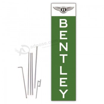 bandera boomer de rectángulo cobb promo bentley (verde) con kit completo de poste de 15 pies y punta de tierra