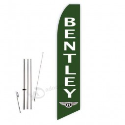 bentley (green) super novo feather flag - complete with 15ft pole Set and ground spike