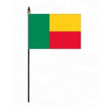 Benin bandiera nazionale mano bandiera benin country stick