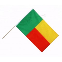 Plastic Pole Small Hand Waving Benin Flag For Cheering
