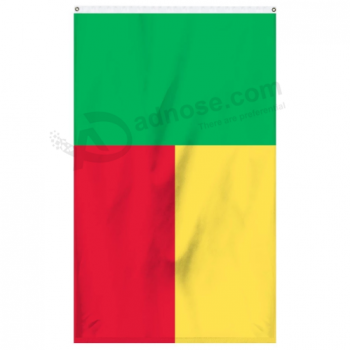 Impresión de fábrica de 3 * 5 pies de tamaño estándar bandera de país de benin