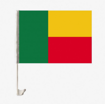 Banderas de clip de ventana de coche de Benin personalizadas impresas digitalmente de 12x18 pulgadas