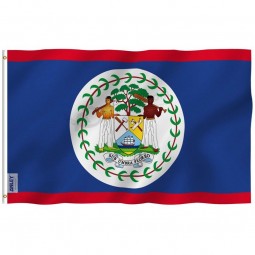 Brise 3x5 Fuß Belize Flagge - lebendige Farbe und UV-Lichtbeständig - Canvas Header und doppelt genäht - Belize Nationalflaggen Polyester