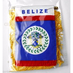 impresión personalizada belice espejo retrovisor del coche fieltro banderín