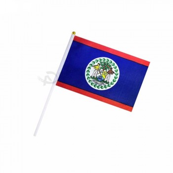 Venda quente belize varas bandeira nacional 10x15 cm tamanho mão bandeira de ondulação