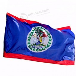 hermosa tela de poliéster orden urgente bandera del país de belice