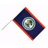 promoção mini bandeira do país, bandeira de ondulação de mão de belize, bandeira de mão de vara de plástico