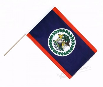 promotie mini land vlag, belize hand wuivende vlag, plastic stok hand vlag