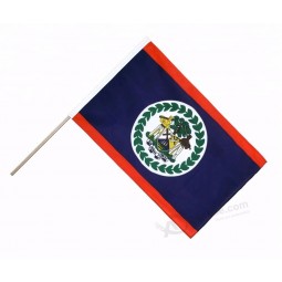 promotion mini country flag,belize hand waving flag,plastic stick hand flag