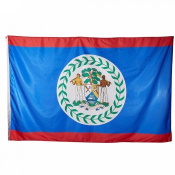 bandiera belize 3x5 FT di alta qualità con anelli di tenuta in ottone, bandiera country in poliestere