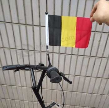 wholesale polyester belgium bicycle flag with clip