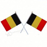 Plastic Pole Small Hand Waving Belgium Flag For Cheering