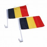 poliéster de malha Bélgica bandeira do carro com suporte de plástico