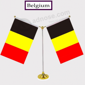профессиональная печать маленький металлический бельгия национальный стол флаг