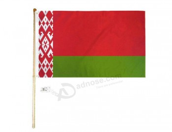 awood vlaggenmast Kit muurbeugel met 3x5 Wit-Rusland land polyester vlag